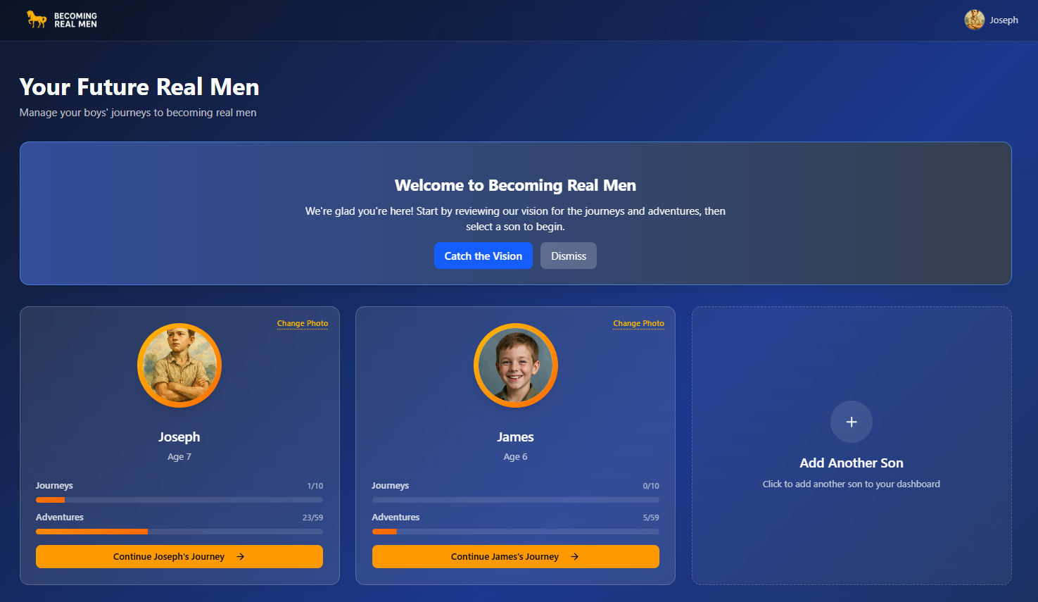 Desktop - Parent dashboard